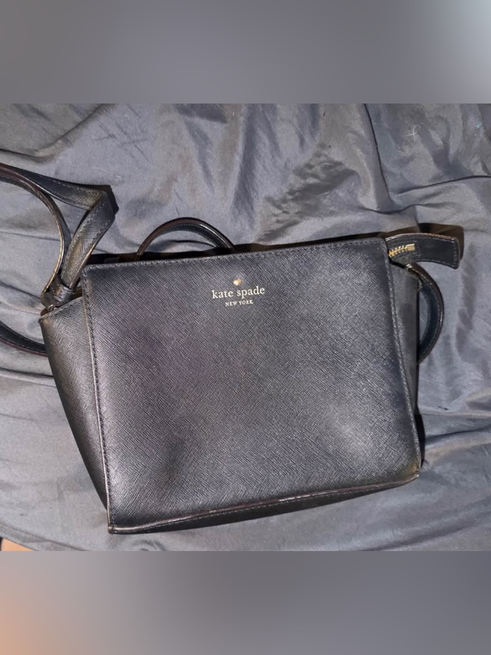 kate spade Black Saffiano Messenger Crossbody